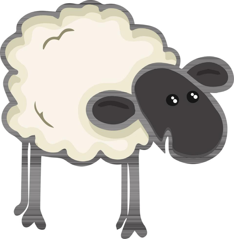 Funny sheep cartoon character. vector