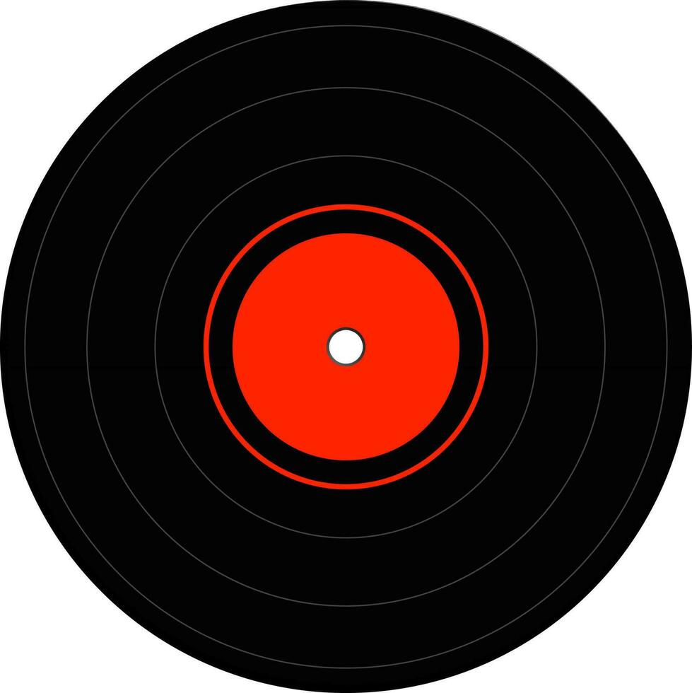 Vinyl record in red and black colors. vector