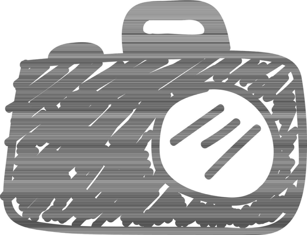 Hand drawn illustration of camera. vector