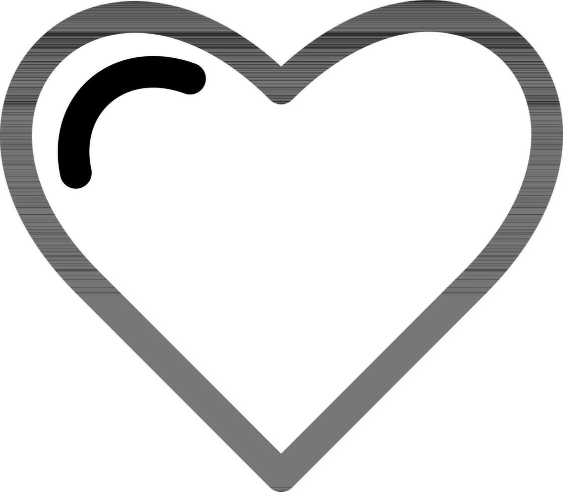 Flat style Heart icon in black outline. vector