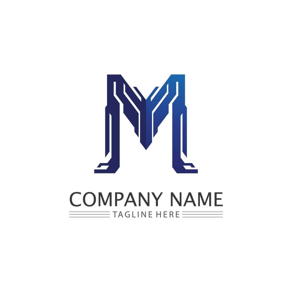 M Letter Logo Template vector