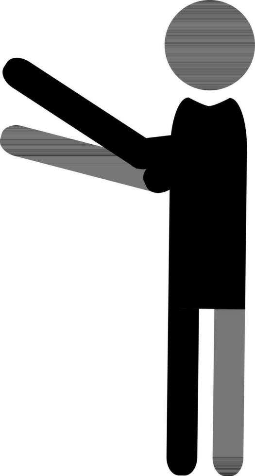 Glyph illustration of man. vector