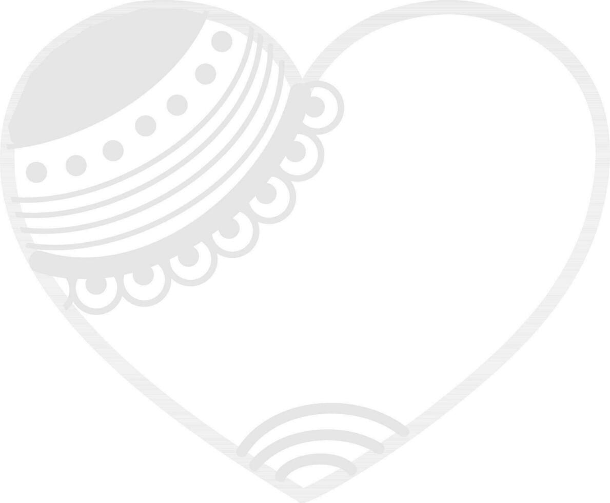 Floral design decorated heart. vector
