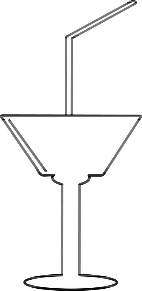 Cocktail glass icon with pipe for luxury concept. vector