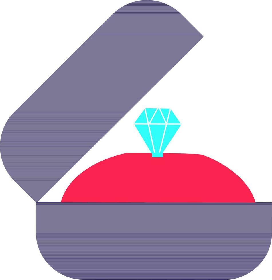 Diamond ring into box for luxury concept. vector