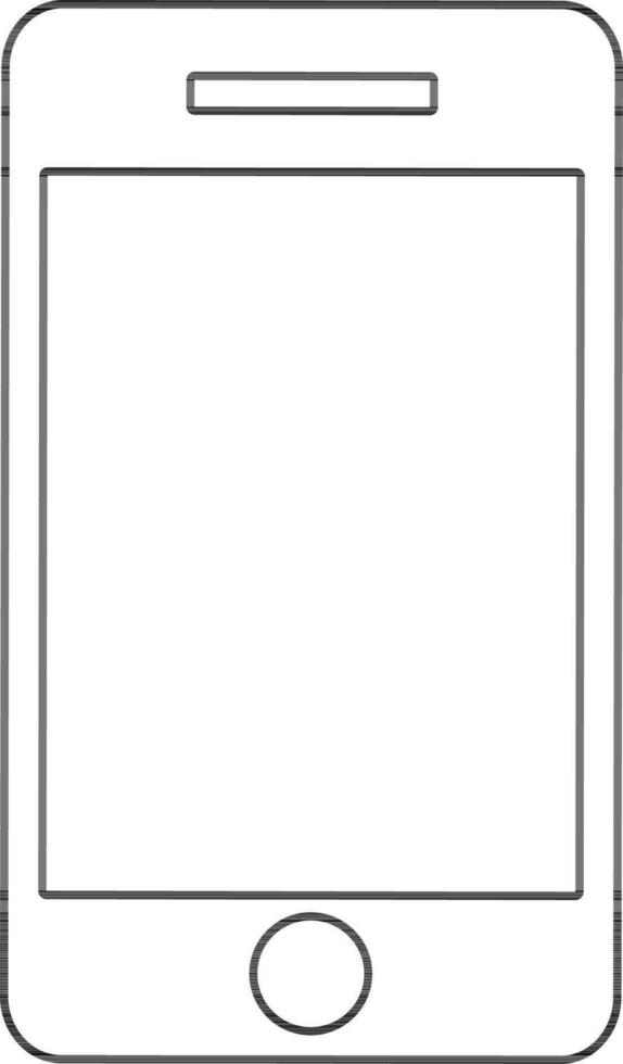 Illustration of smart phone icon in stroke style. vector