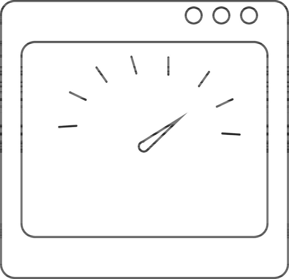 Illustration of a speedometer for measurement in black line art. vector