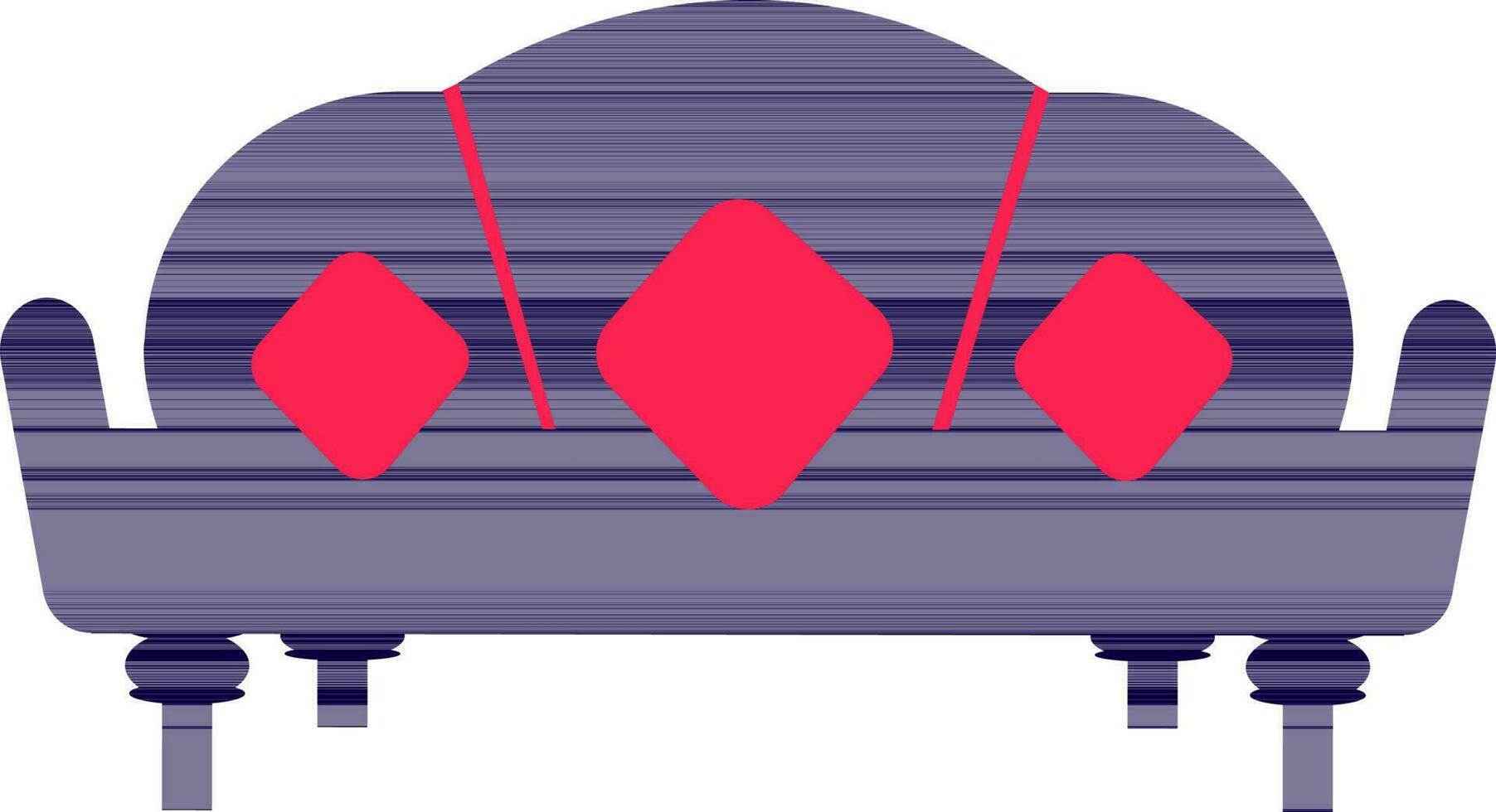 Color style of sofa icon in illustration. vector