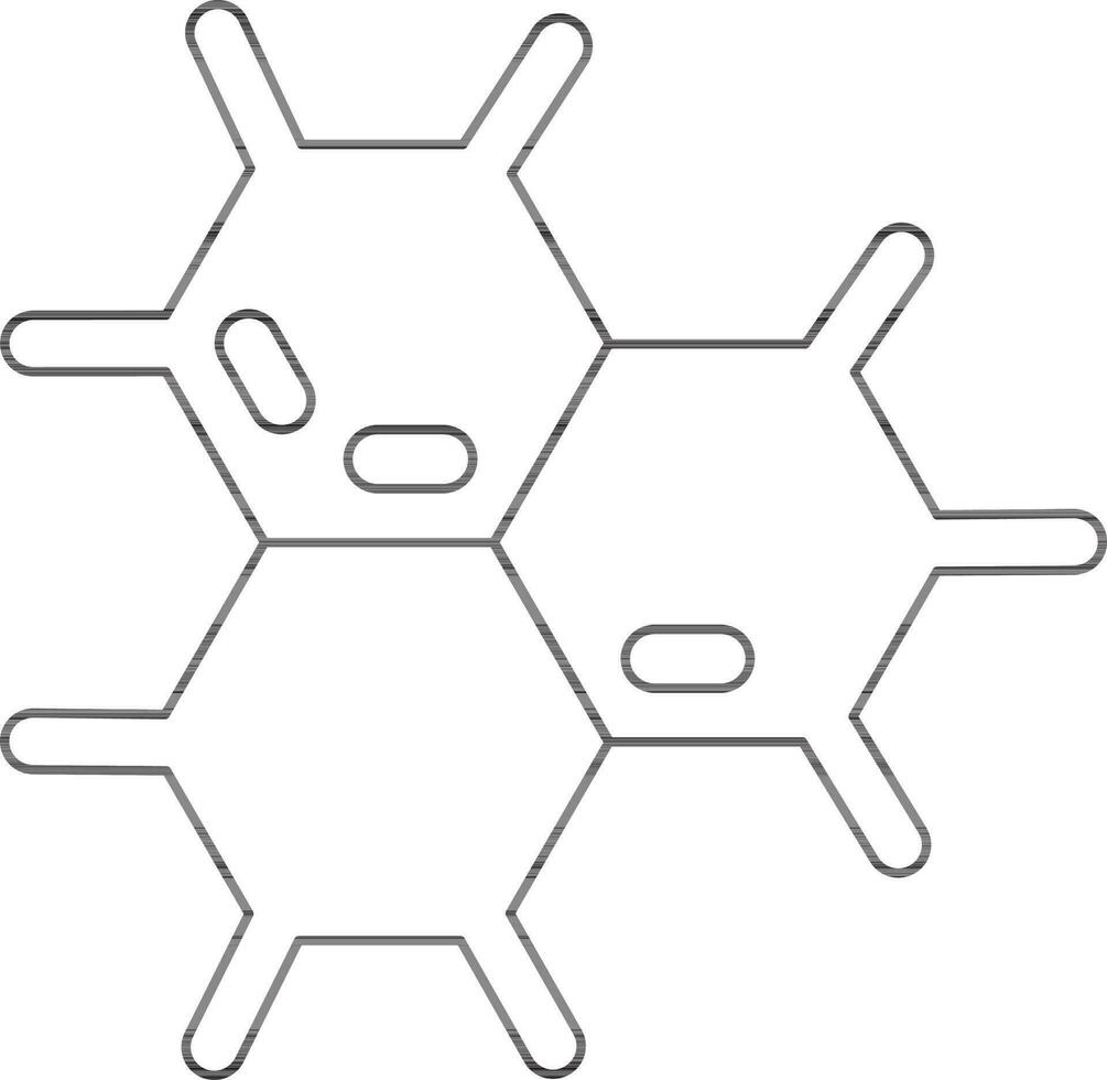 Flat style molecule in line art illustration. vector