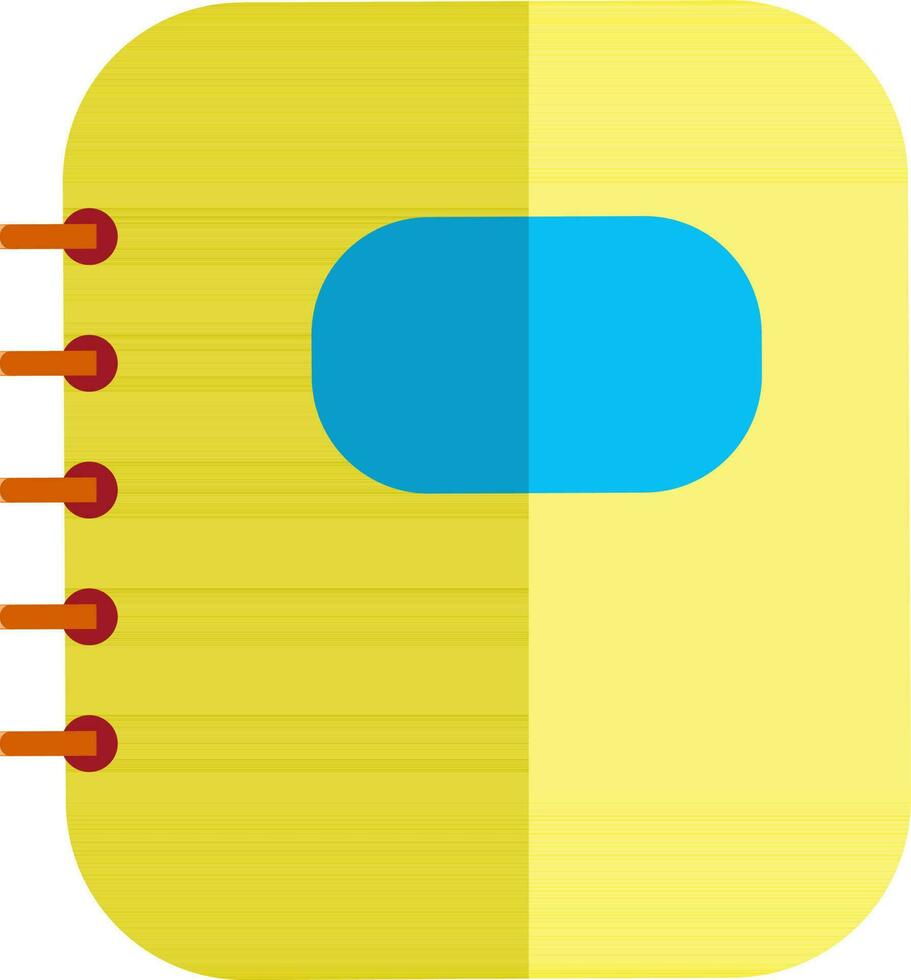 Blank diary in yellow and blue color. vector