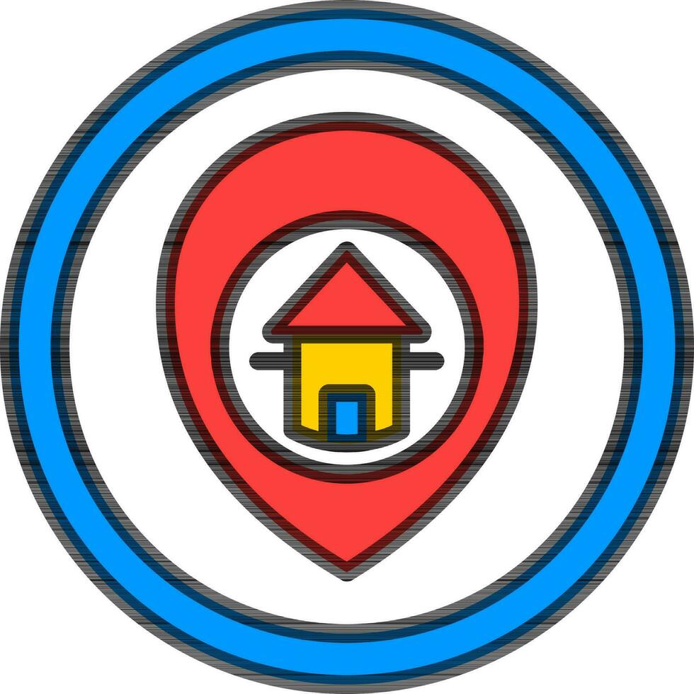 Colorful House Location Point icon in Flat Style. vector