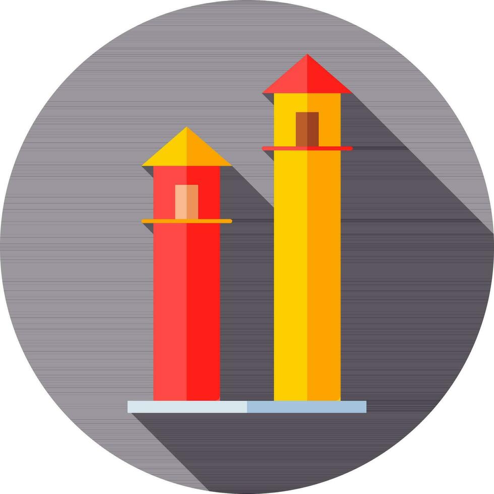 Property Building Infographic Bar Graph icon in yellow and red color. vector