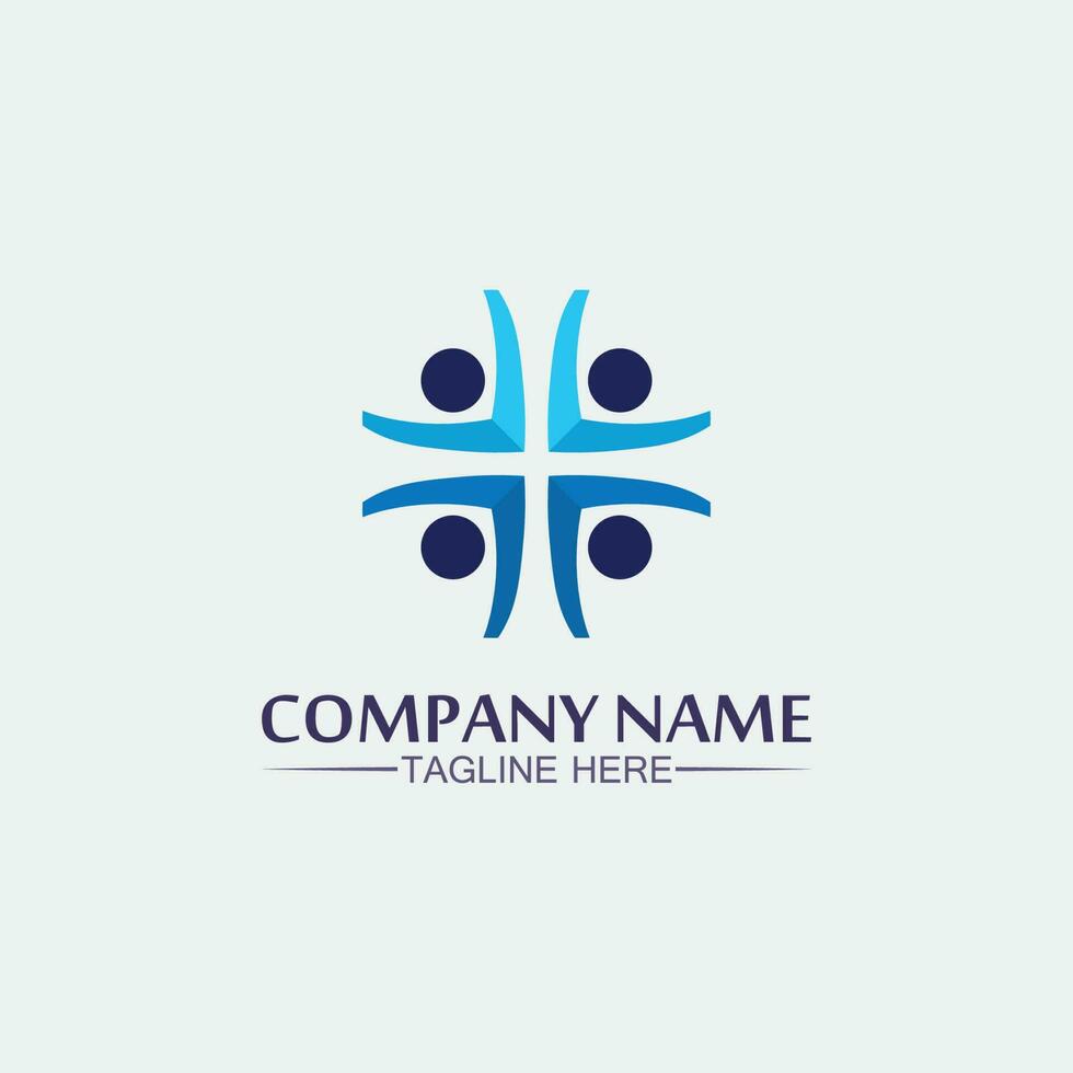 succes logo team work brand and business logo, vector community, unity colorful and friendship , partner teamwork care logo