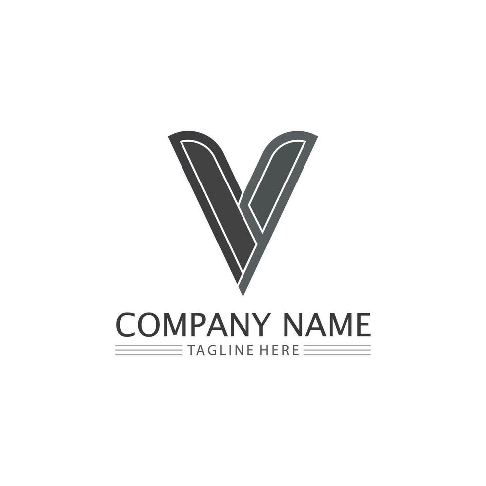 V Letter Lightning Logo Template vector