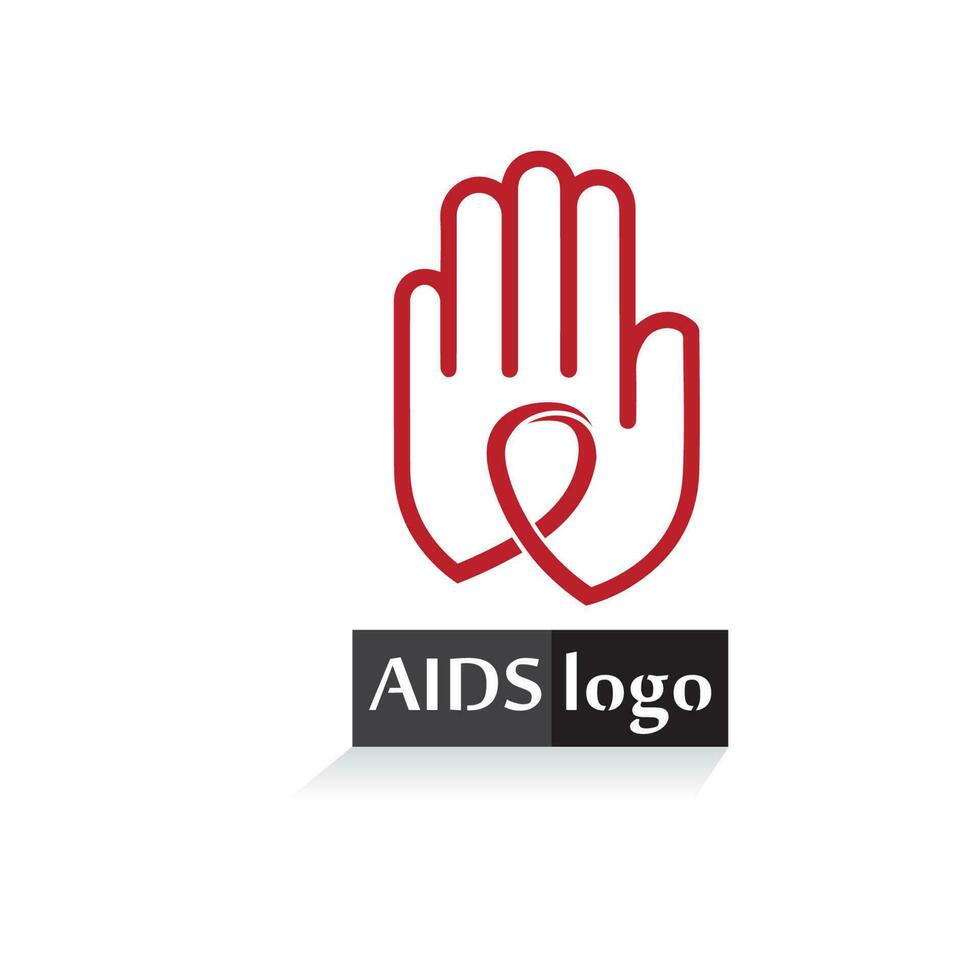 aids ribbon logo and world aids day vector design