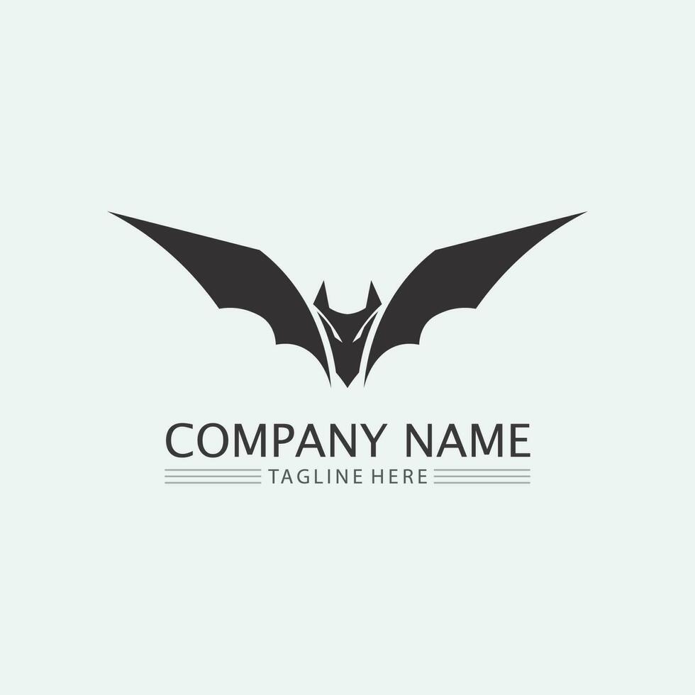 Bat logo animal and vector, wings, black, halloween, vampire, gothic, illustration, design bat icon vector