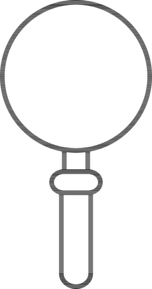 Line art Magnifying glass icon in flat style. vector