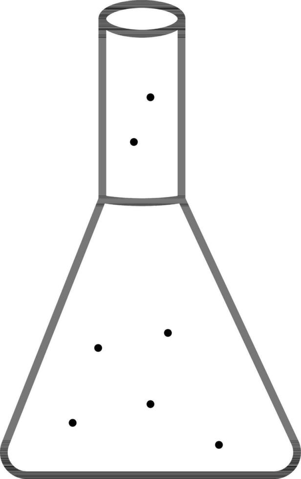 Chemical flask icon in thin line art. vector