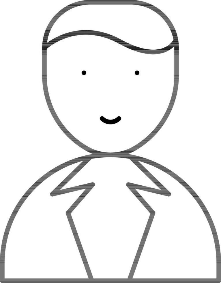 Business man icon in thin line art. vector