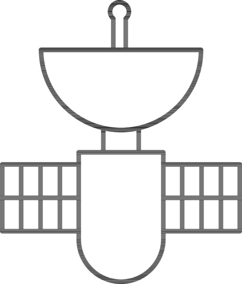 Line art Satellite icon in flat style. vector