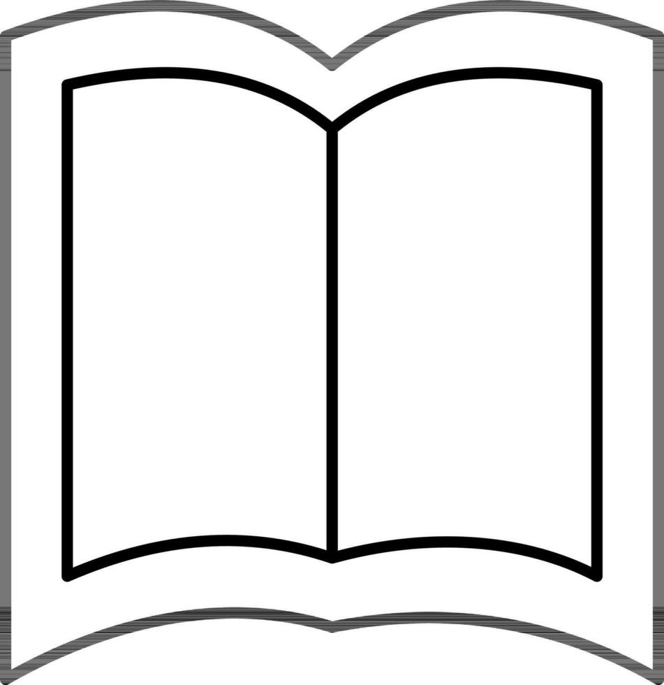 Open book icon in thin line art. vector