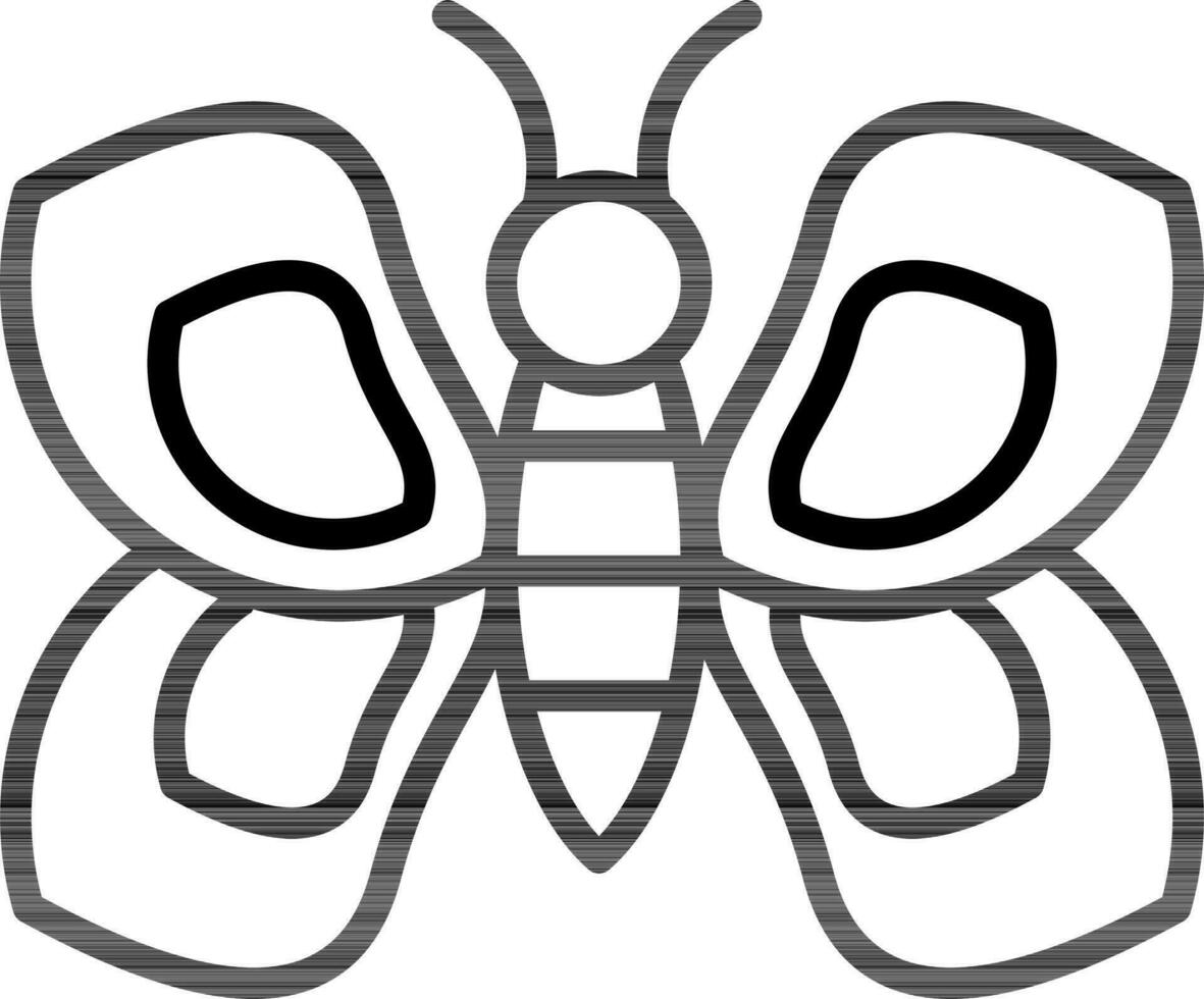 Thin Line Art Butterfly Icon in Flat Style. vector