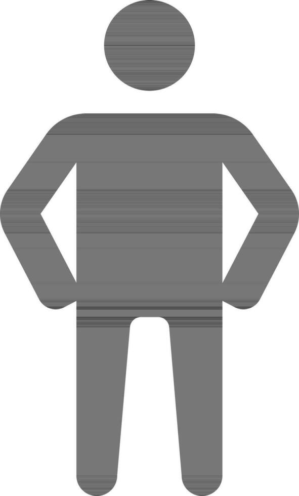 Silhouette man in standing pose. vector