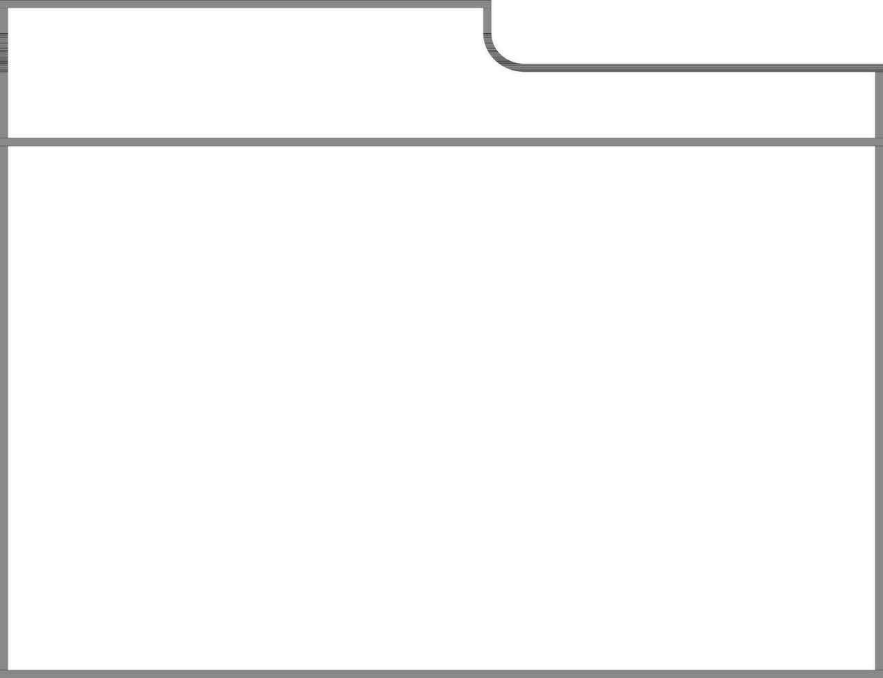 Black line art file folder in flat style. vector