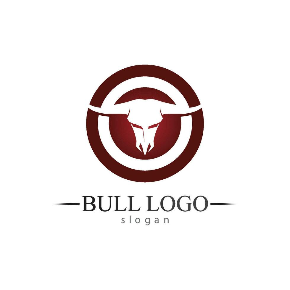 Bull horn and buffalo logo and symbols template icons app vector