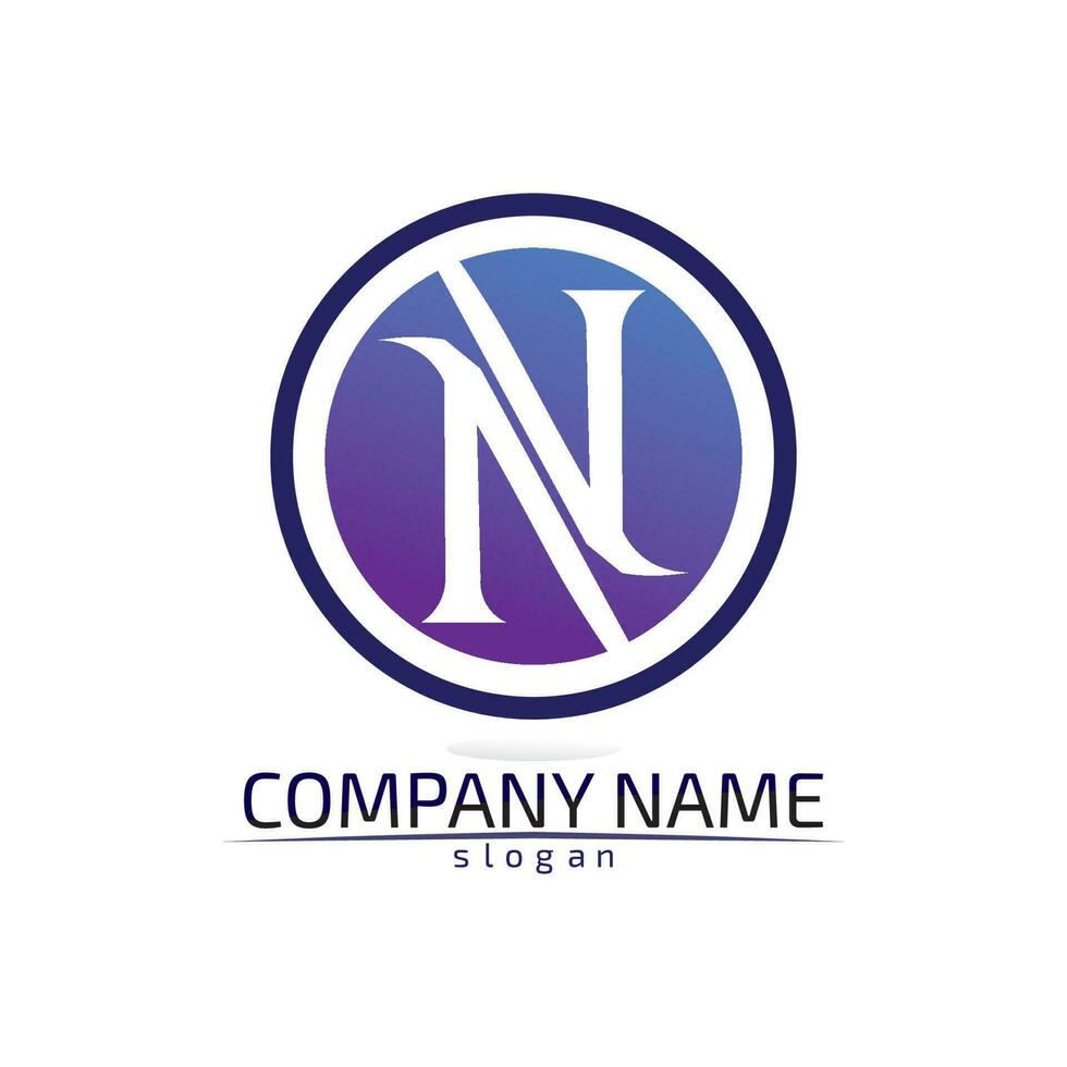 N font NLetter Logo Template vector and desain