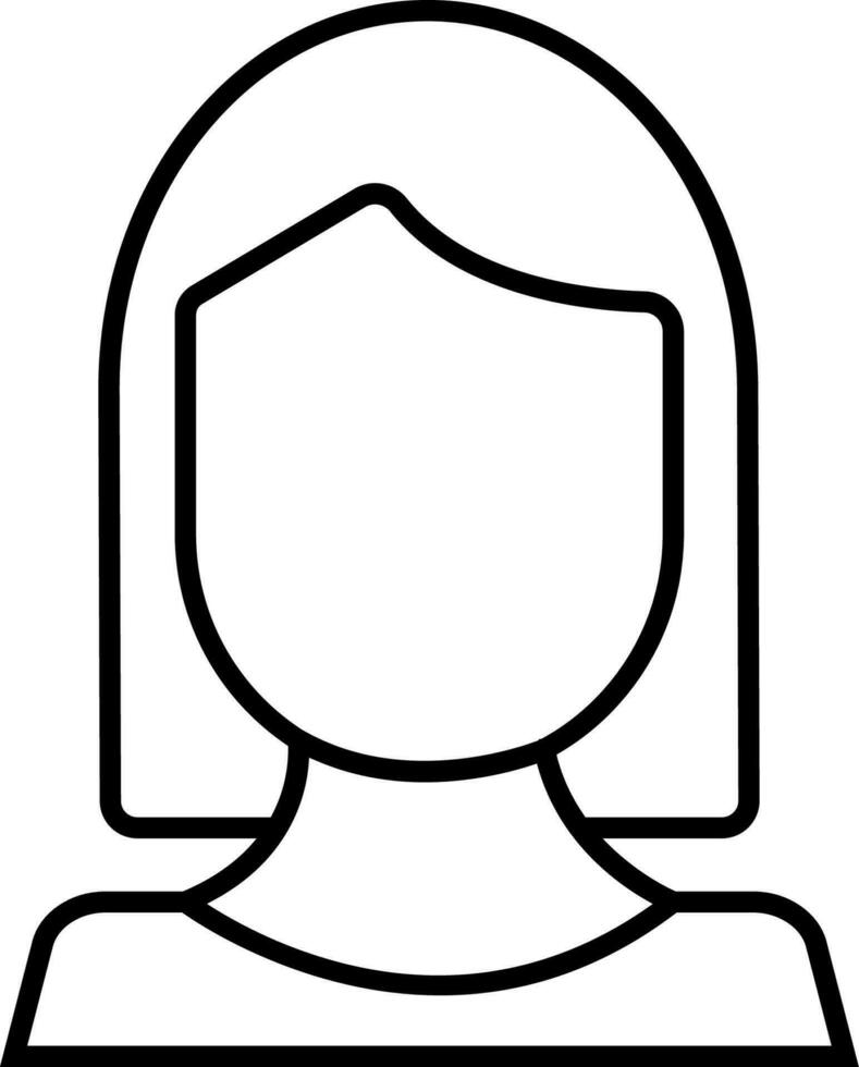 personaje de un sin rostro niña rubia corto cabello. vector