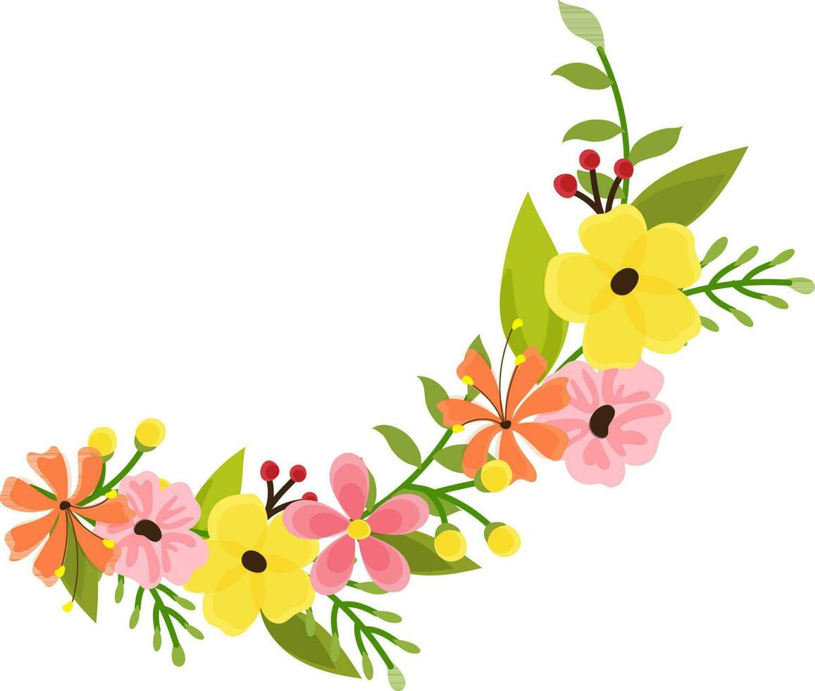 Colllection of flower with leave in floral design element. vector