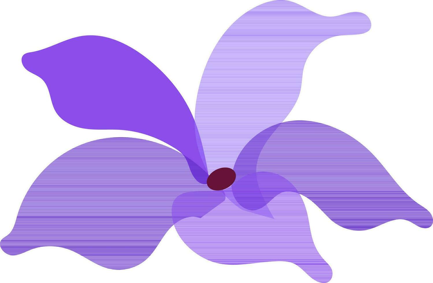 lustroso púrpura flor en plano estilo. vector