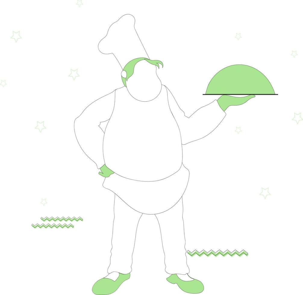 Character of faceless chef. vector
