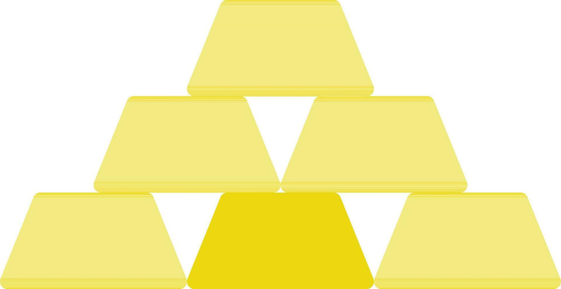 Yellow gold ingot icon. vector