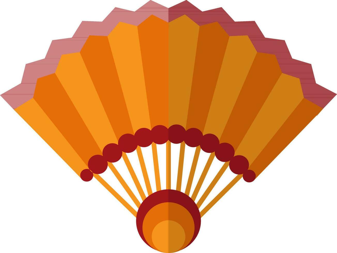 Red and orange chinese fan. vector