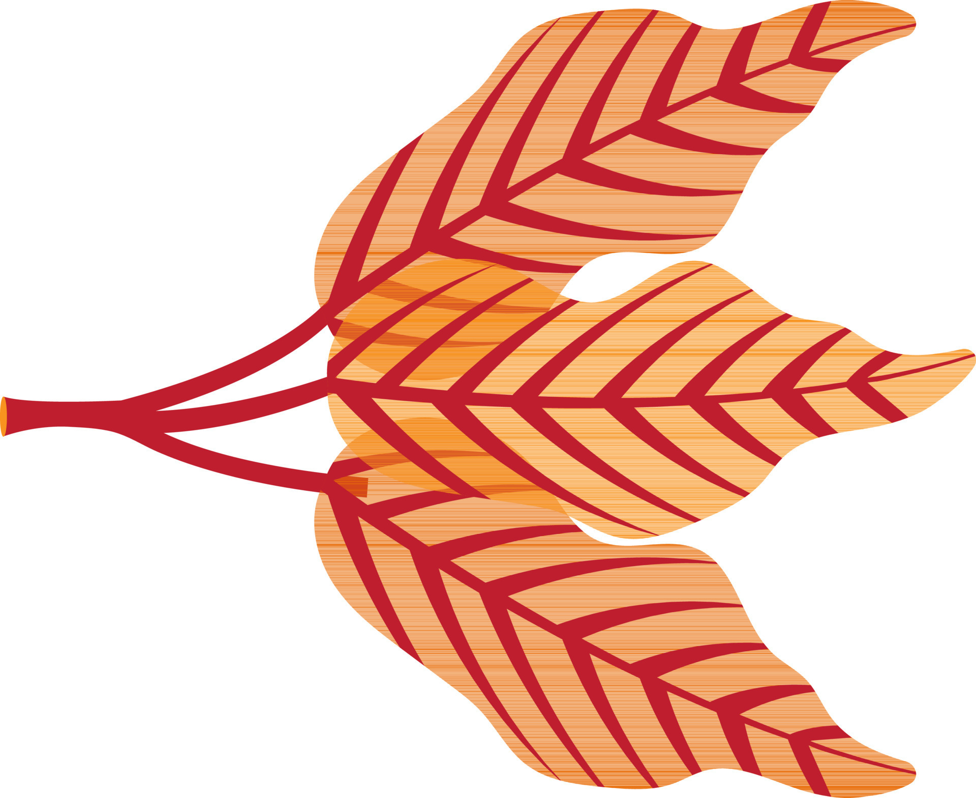 Flat style leaves in orange color. 24376030 Vector Art at Vecteezy