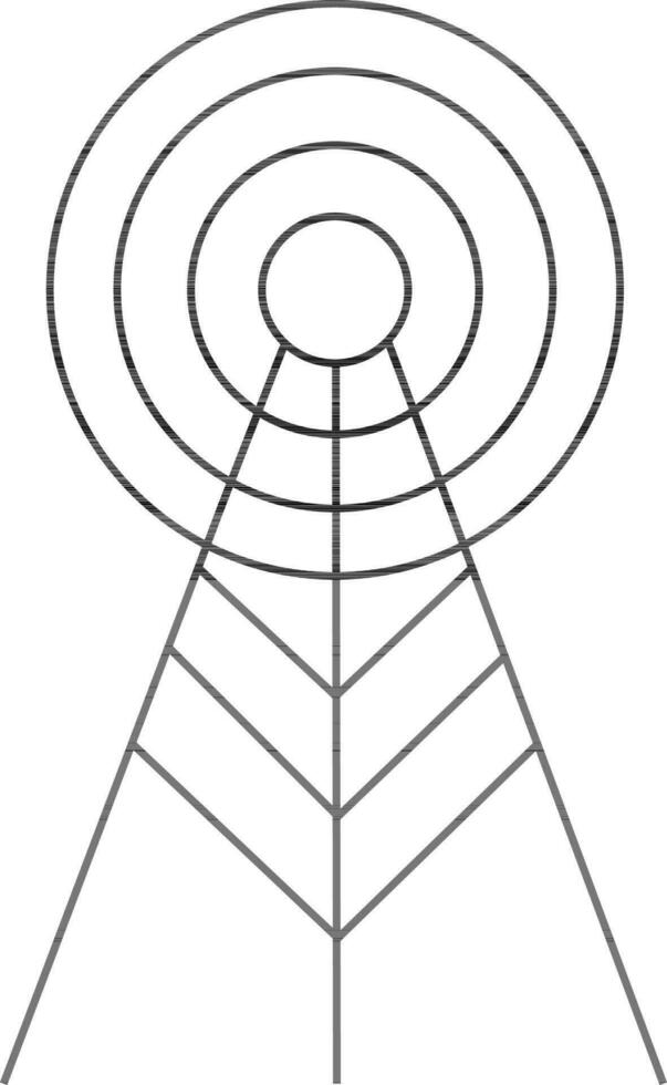 Antenna in black line art. vector
