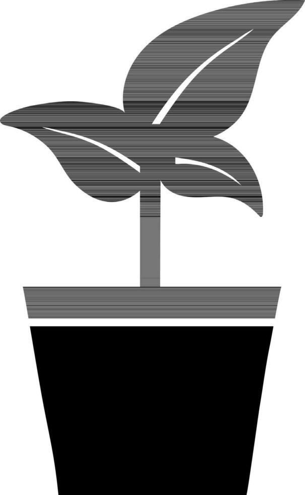 Flat illustration of flower pot. vector