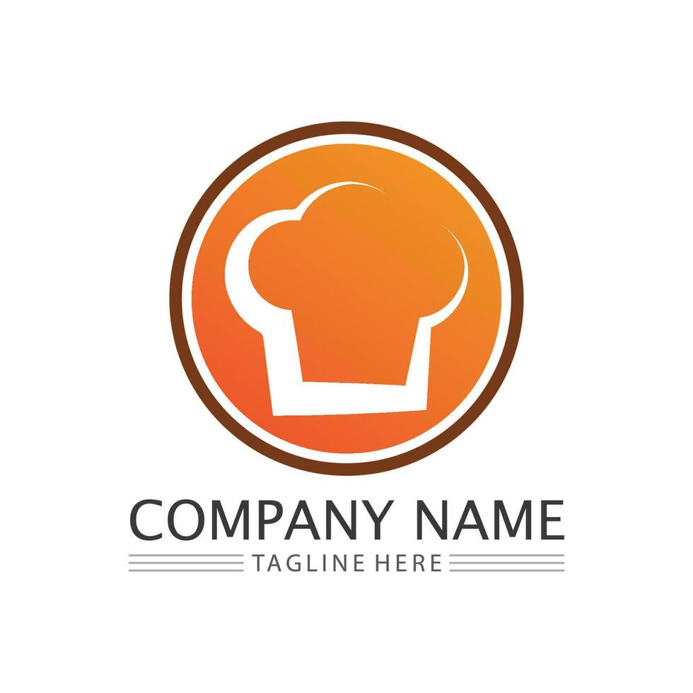 plantilla de diseño de vector de logo de gorro de chef