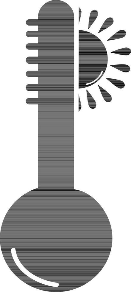 Illustration of thermometer with sun. vector