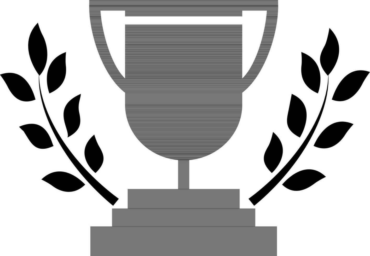 trofeo taza con laurel guirnalda. vector