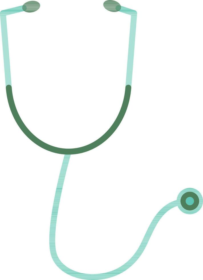 Illustration of green stethoscope icon. vector