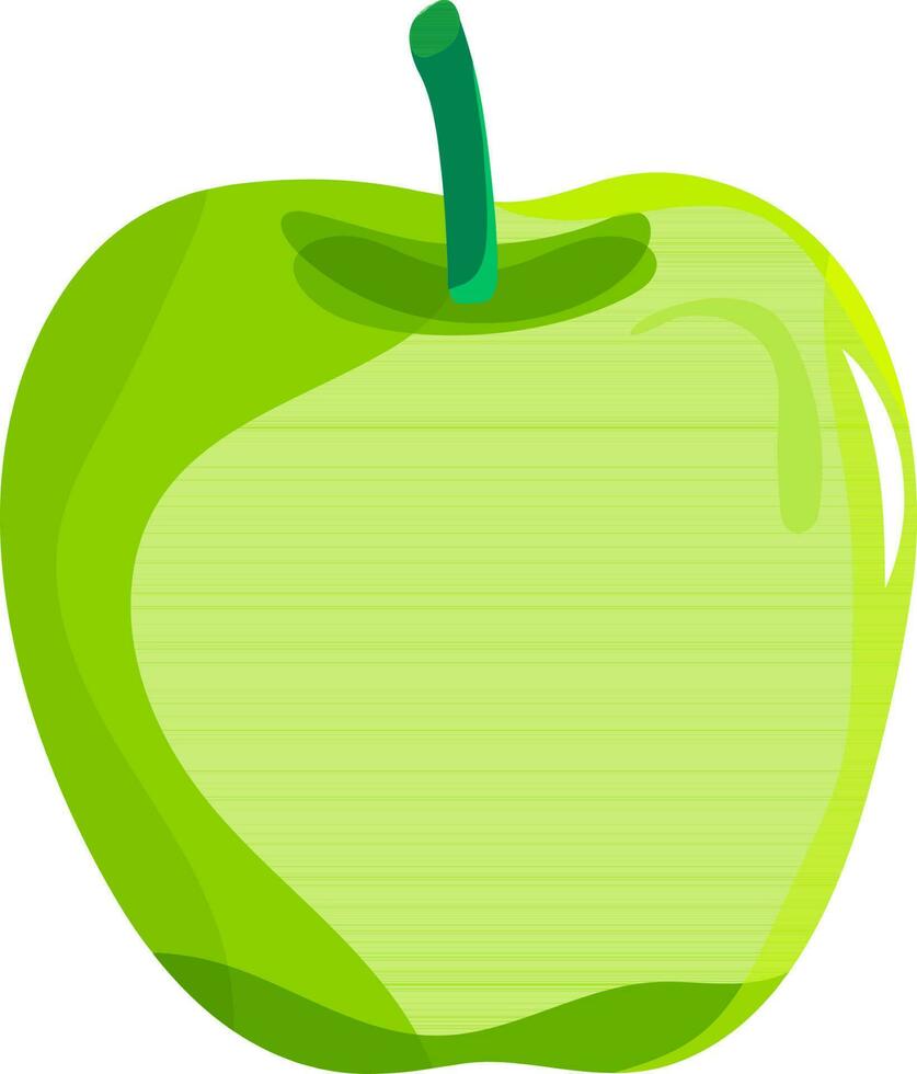 Glossy green apple on white background. vector