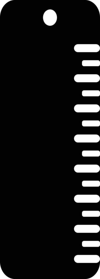 plano aislado icono de regla en negro y blanco color. vector