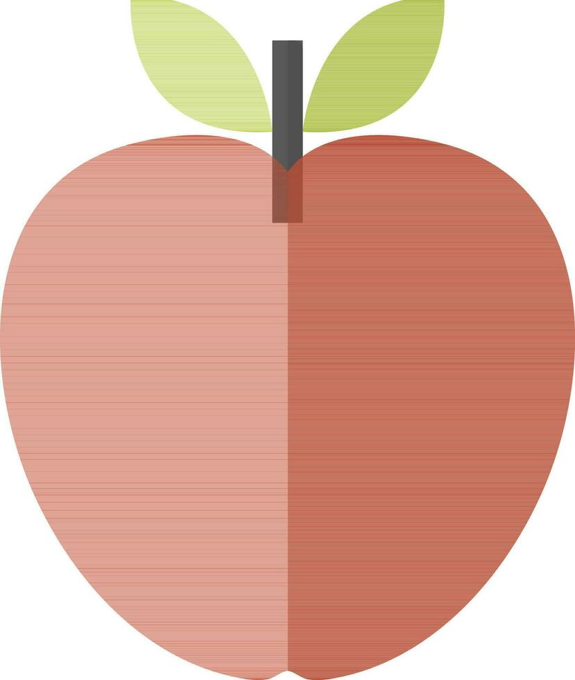 Flat icon of an Apple with leaves. vector