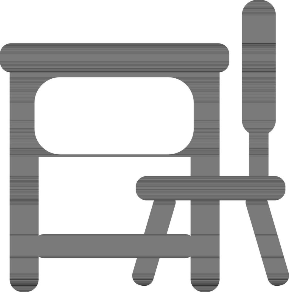 ilustración de mesa y silla en negro color. vector