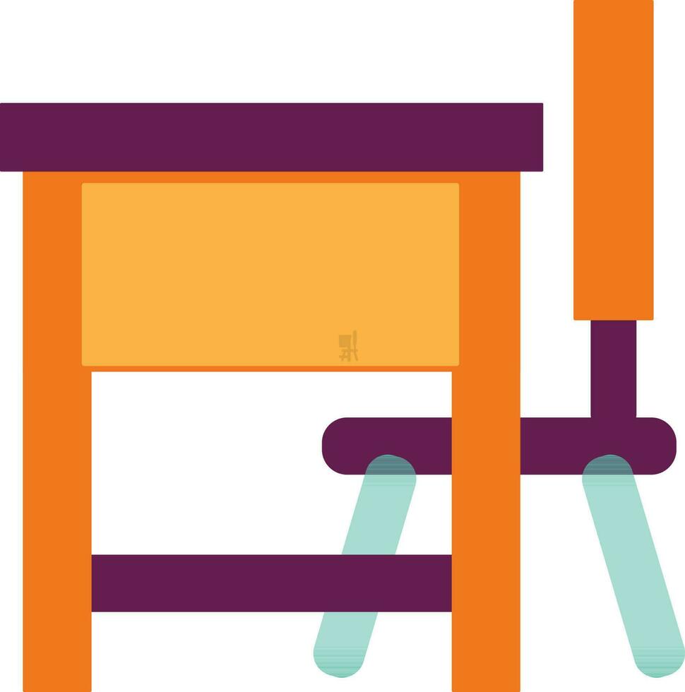 Side view of table and chair icon. vector