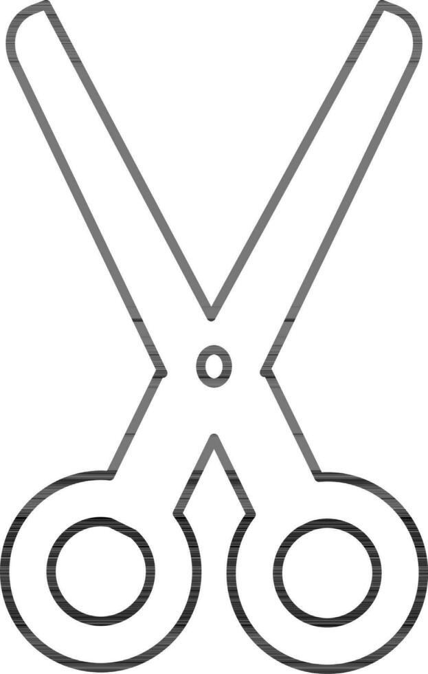 Line art illustration of scissors. vector