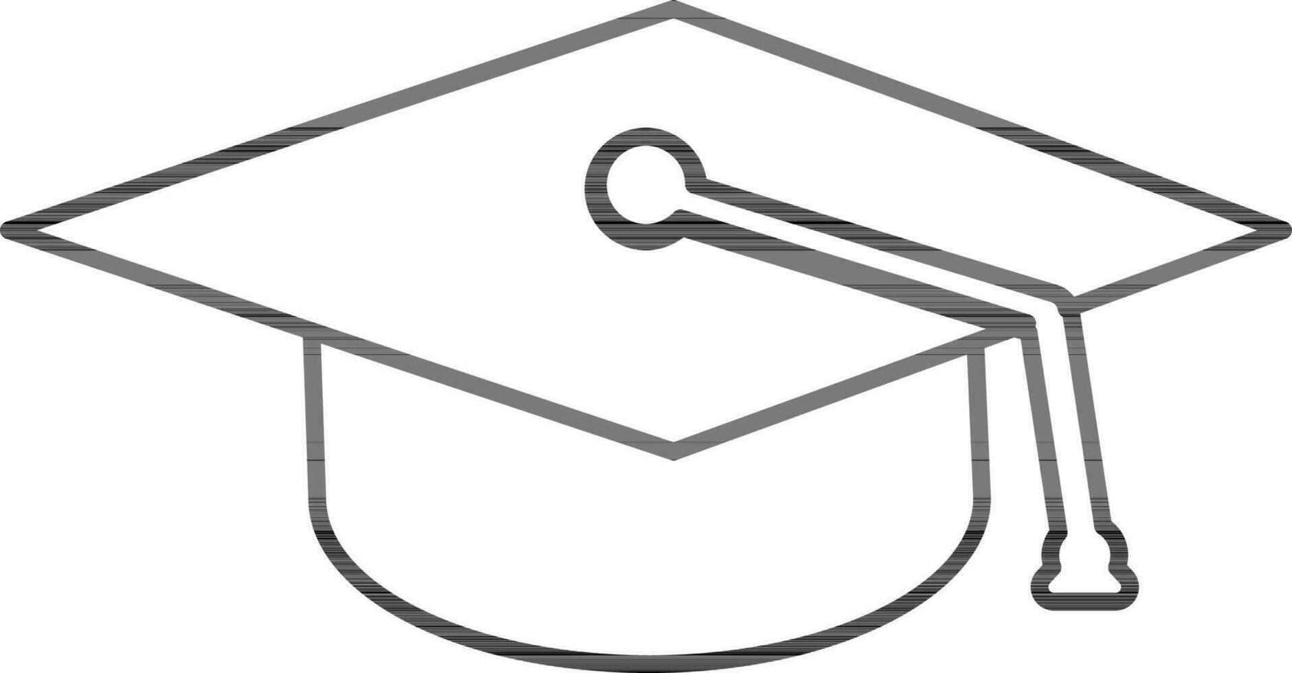 Thin line icon of Graduation cap. vector